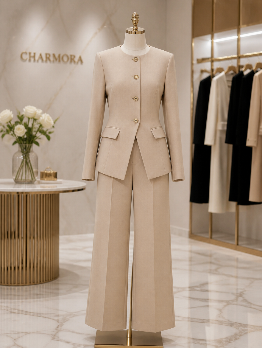 Eleganter Damen Hosenanzug Zweiteiler - Showroom Style