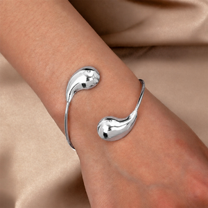 Goldenes Wassertropfen Armband Silber